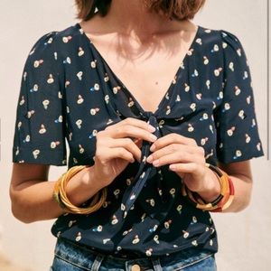 Sezane Massia Blouse Prairie Print - S/36